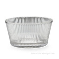 decorative ribbed salad Dessert glass bowl set